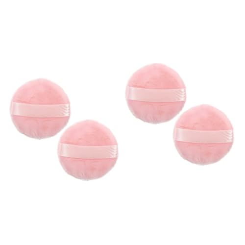 Beavorty 4 Stück Lose Puderquaste Make-up-puff Für Frauen Schönheits-puff Make-up-puff Mit Riemen Kosmetische Schwammquaste Puderquaste Schwamm Puff-make-up Schleife Fräulein Mini Baumwolle von Beavorty