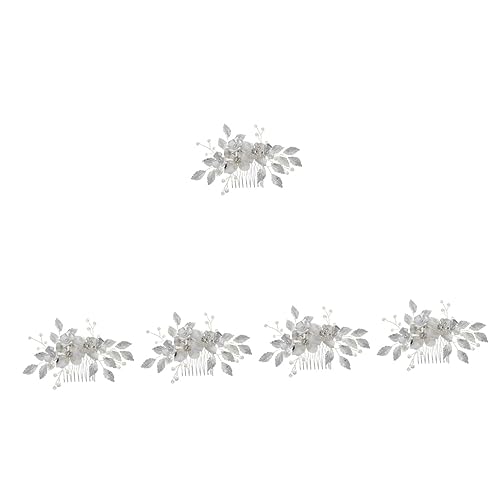 Beavorty 5st Braut Hochzeit Tiara Haar Strass-perlenkamm Hochzeitsseitenkamm Für Bräute Perückenkämme Floraler Kopfschmuck Brautkopfschmuck Für Die Hochzeit Blumen Brautjungfer Mädchen Abs von Beavorty