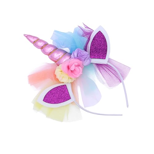 Beavorty Einhorn-haarband Für Kinder Haargummis Für Kinder Einhorn Haarband Party Head Bopper Weihnachts-haarreifen Haarschmuck Für Kinder Meerjungfrau-stirnband Kopf Blumen Rosa von Beavorty