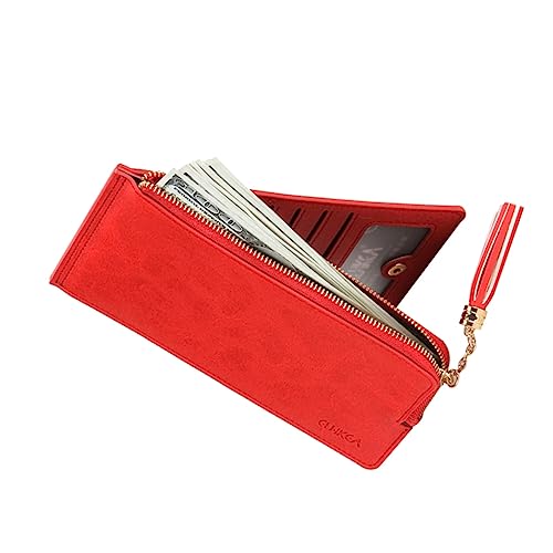 Beavorty Mini Damen Geldbörse mit Reißverschluss Kompakte Handtasche für Reisen mit Kosmetikspiegel Rot Münzen Schlüssel Kleine Gegenstände Beavorty Mini Damen Geldbörse mit Reißverschluss Kompakte Handtasche für Reisen mit Kosmetikspiegel Rot Münzen Schlüssel Kleine Gegenstände von Beavorty