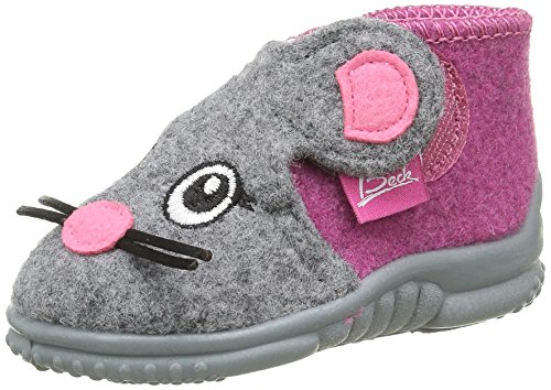 Beck Unisex Kinder Mäuschen Hausschuhe, Pink, 24 EU von Beck