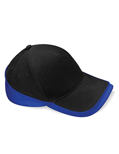 Beechfield Unisex B171.blk-bro Teamwear Competition Cap, Schwarz/Königsblau, Einheitsgröße von Beechfield