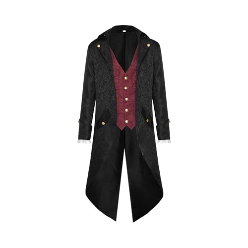 Beedozo Frack Herren,Viktorianischer Mantel Herren | Jacke Viktorianischer Mantel Frack - -Gothic-Frack, Renaissance-Cosplay-Kostüm für Karnevalsparty von Beedozo