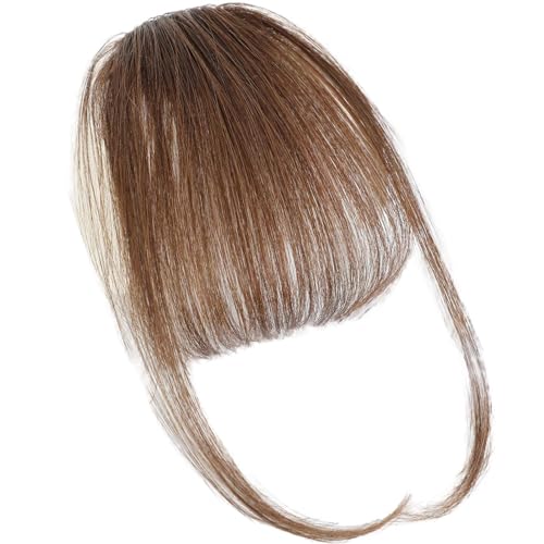 Befeixue Bang-Extensions Clip-Echthaar, Clip-on-Pony-Echthaar - Clip on Air Bangs Französischer Pony | Naturfarbene Fransen-Haarteile, stilvolle Haarverlängerung mit ordentlichem Pony für Mädchen und von Befeixue