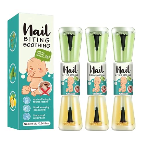 Stop Nail Biting, 3 Stück Anti-Biss Nagellack, Flüssiger Nagellack Gegen Nägelkauen, Natürlicher Bitteres Nagelwasser, Nagelkauen Prävention Für Kinder, Nagelreparatur Pflegewerkzeug von Befeixue