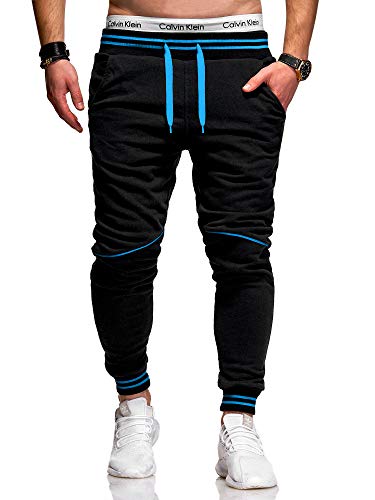behype. Herren Lange Trainingshose Jogging-Hose Sporthose 60-52 Schwarz-Türkis S behype. Herren Lange Trainingshose Jogging-Hose Sporthose 60-52 Schwarz-Türkis S von behype.