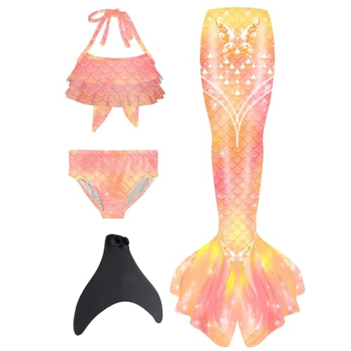 Beichwtd 𝙈eerjung𝙛rauen𝙛losse Mädchen Mit Bikini Set schwimm𝙛lossen Kinder 𝙈eerjung𝙛rau Bikinis Badeanzug 𝙛lossen 𝙈eerjung𝙛rauen Badekleid Badebekleidung Für 4-13 Jahre, Orange 140 Beichwtd 𝙈eerjung𝙛rauen𝙛losse Mädchen Mit Bikini Set schwimm𝙛lossen Kinder 𝙈eerjung𝙛rau Bikinis Badeanzug 𝙛lossen 𝙈eerjung𝙛rauen Badekleid Badebekleidung Für 4-13 Jahre, Orange 140 von Beichwtd