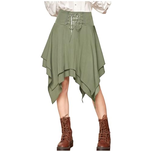 Rock Damen Sommer Mit Gummizug Leicht Wickelrock A Linien Steampunk Trachtenrock Luftiger Knielang Röcke Lang Halloween Kostüm Renaissance Mittelalter Midirock Elegant Gothic Plisseerock Skirts Rock Damen Sommer Mit Gummizug Leicht Wickelrock A Linien Steampunk Trachtenrock Luftiger Knielang Röcke Lang Halloween Kostüm Renaissance Mittelalter Midirock Elegant Gothic Plisseerock Skirts von Beichwtd