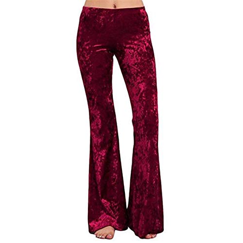 Beiersi Sweatpants Damen Sweathose Freizeithose Weite Beinhosen Baggy Hose Yoga Hosen Jogger Jogginghose Samthose (Large, Rot) von Beiersi