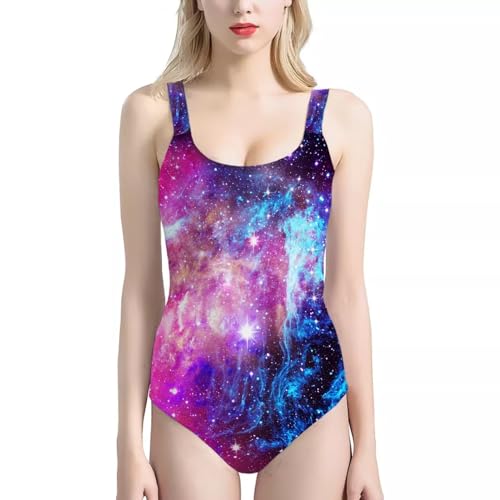 Belidome Einteiliger Badeanzug für Damen, Galaxy Star, S von Belidome