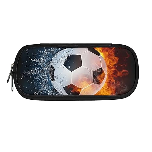 Belidome Federmäppchen Box für Kinder Schulbedarf Tasche Beutel, Fußball Feuer Wasser, Einheitsgröße, Schulranzen-Set von Belidome