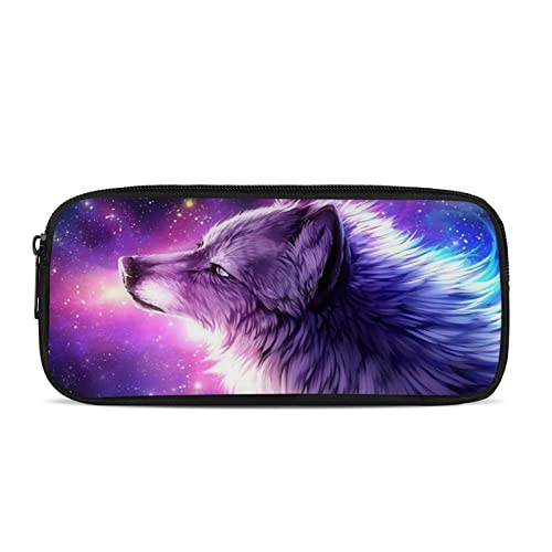 Belidome Galaxy Wolf Federmäppchen für Kinder, strapazierfähig, für Jungen und Mädchen, Einheitsgröße von Belidome