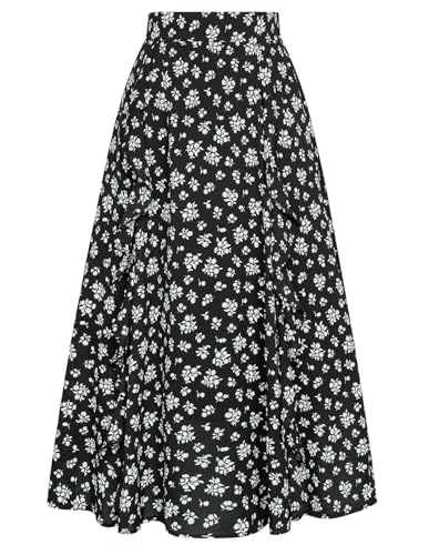 Belle Poque Damen Rock Sommer Casual Flowy Swing Blumen Röcke für Strand Hohe Taille A-Linie Midi-Rock Belle Poque Damen Rock Sommer Casual Flowy Swing Blumen Röcke für Strand Hohe Taille A-Linie Midi-Rock von Belle Poque