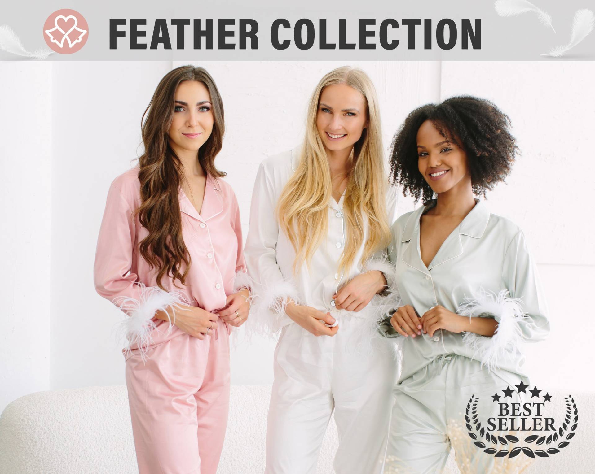 Pyjama Set Mit Federn, Langarm & Lange Hose Set, Braut Feder Brautjungfer Pj Pyjama Set Mit Federn, Langarm & Lange Hose Set, Braut Feder Brautjungfer Pj von BellesdesignShop