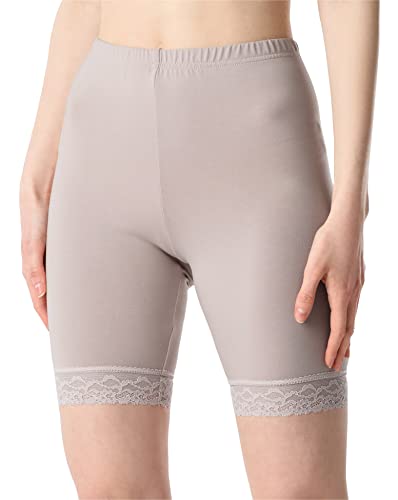 Bellivalini Damen Kurze Leggings aus Viskose mit Spitze BLV50-216 (Caffelatte, S) von Bellivalini