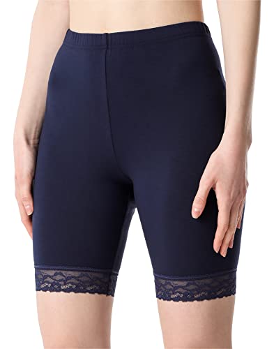 Bellivalini Damen Kurze Leggings aus Viskose mit Spitze BLV50-216 (Dunkelblau, M) von Bellivalini