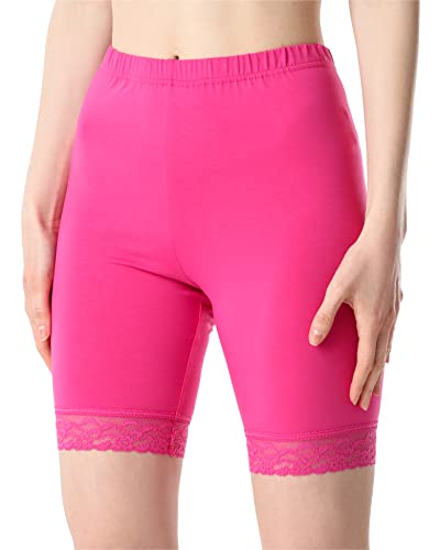 Bellivalini Damen Kurze Leggings aus Viskose mit Spitze BLV50-216 (Rosa, 4XL) von Bellivalini