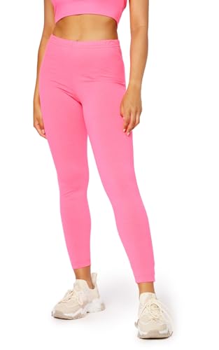 Bellivalini Damen Lange Leggings Neon 80er Jahre Sport Gym Joggen Tanz BLV50-294 (Rosa, S) von Bellivalini