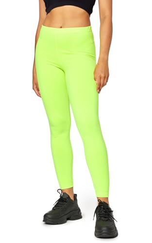 Bellivalini Damen Lange Leggings Neon 80er Jahre für Sport Party Gym BLV50-293 (Neon Gelb, M) von Bellivalini