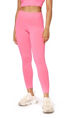 Bellivalini Damen Lange Leggings Neon 80er Jahre für Sport Party Gym BLV50-293 (Rosa, 3XL) von Bellivalini