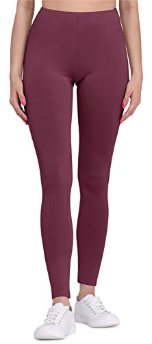 Bellivalini Leggings Damen aus Viskose Ganzjährig Bequeme Bekleidung Damen für tägliches Tragen oder Sport BLV50-147 (Weinrot, XS) von Bellivalini