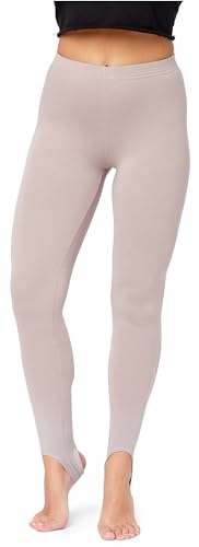 Bellivalini Damen Thermo Leggings Gefüttert mit Fußschlaufe für Winter Warme Apre Ski BLV50-321 (Caffelatte, XL) von Bellivalini