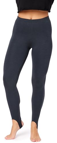 Bellivalini Damen Thermo Leggings Gefüttert mit Fußschlaufe für Winter Warme Apre Ski BLV50-321 (Graphite, XL) von Bellivalini