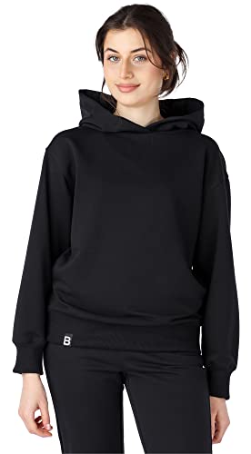 Bellivalini Kapuzenpullover lang Damen Hoodie Sportanzug Oberteil Jogging Pullover BLV210(Schwarz, L) von Bellivalini