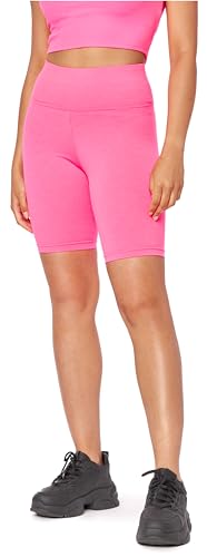 Bellivalini Neon Leggings Damen High Waist Kurz, Gym Leggings Damen, Knallige Hosen Damen ideal als Festival Outfit Damen oder Teil von einem 80er Jahre Outfit Damen BLV50-299 (Rosa, XL) von Bellivalini