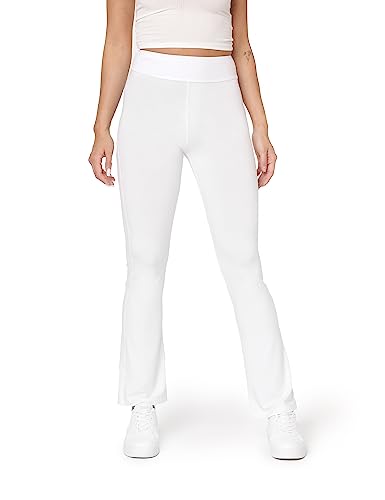 Bellivalini Yogahose für Damen dünne Jogginghose Weite Stoffhose Flare aus Viskose (Weiß, XS) von Bellivalini