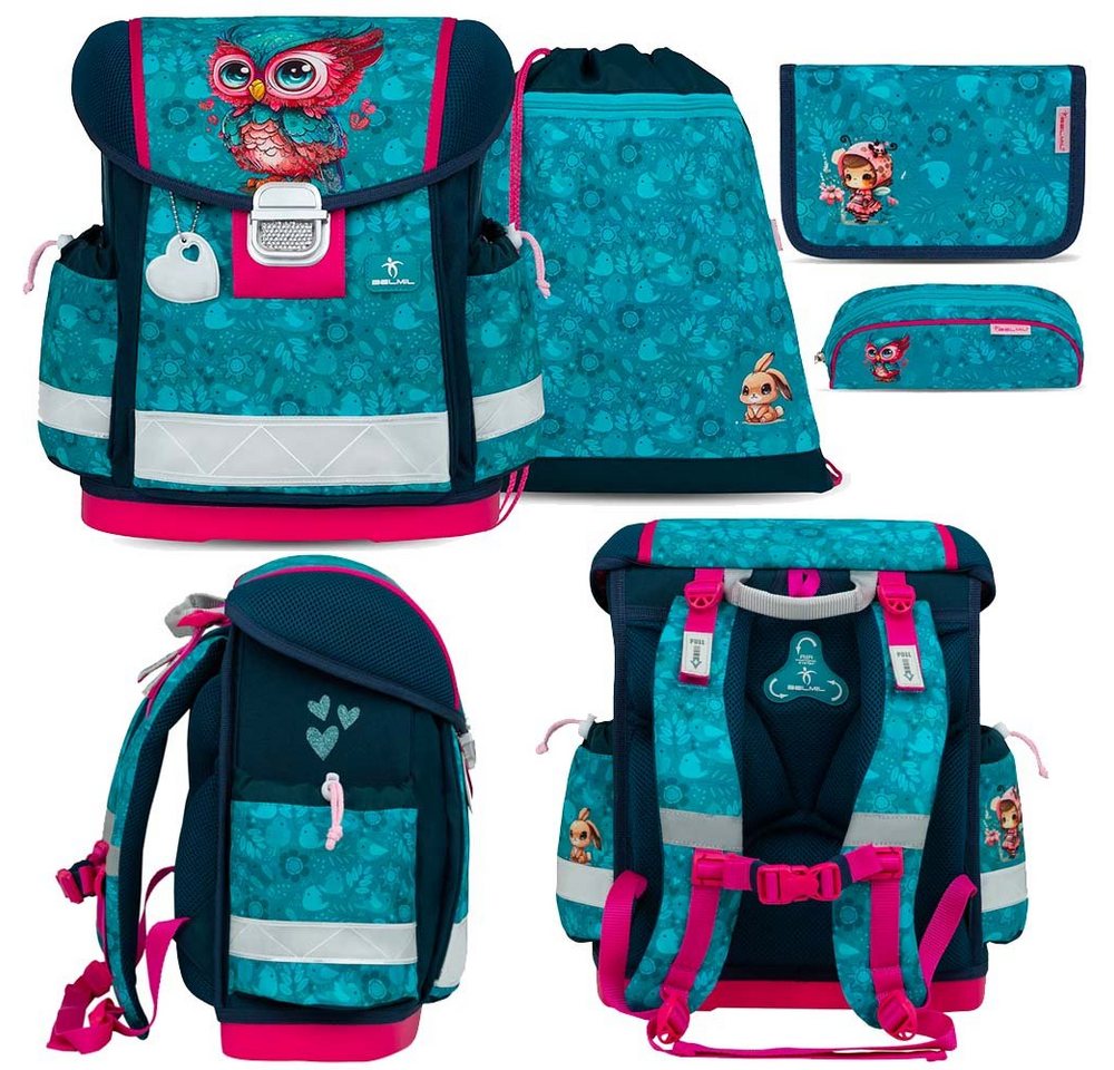 Belmil Schulranzen Set Classy 4-teilig 2024 Mädchen Cute Owl von Belmil