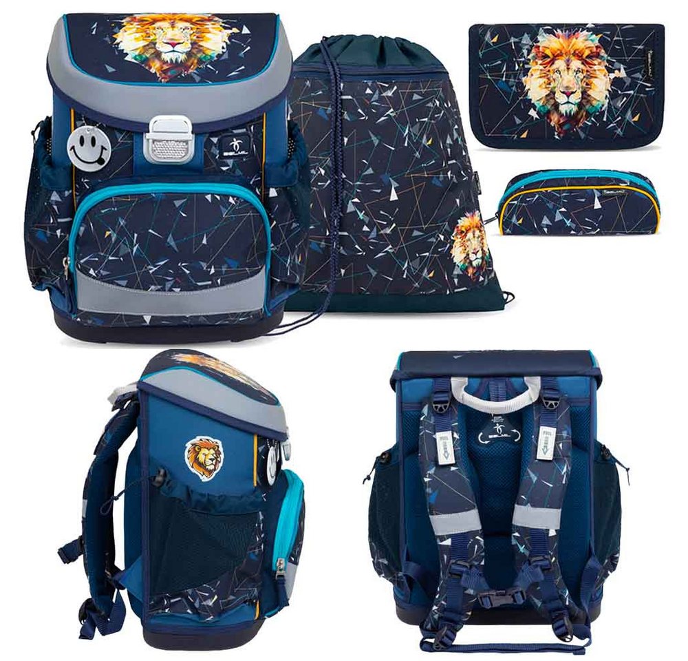 Belmil Schulranzen Set Mini Fit 4-teilig 2024 Jungen Lion von Belmil