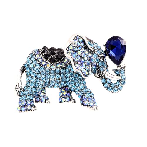 Belons Damen Brosche Elefant Mädchen Anstecknadel Elefant Brosche Kristall Legierung Strass Pin Sicherheitsnadel Schmuckzubehör von Belons