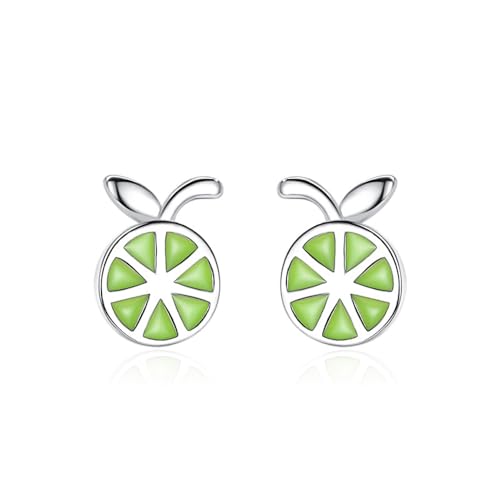 Belons Damen Ohrstecker Zitrone 925 Sterling Silber Mädchen Ohrringe Zitrone Ohrstecker Ohrringe Lemon Ohrschmuck von Belons