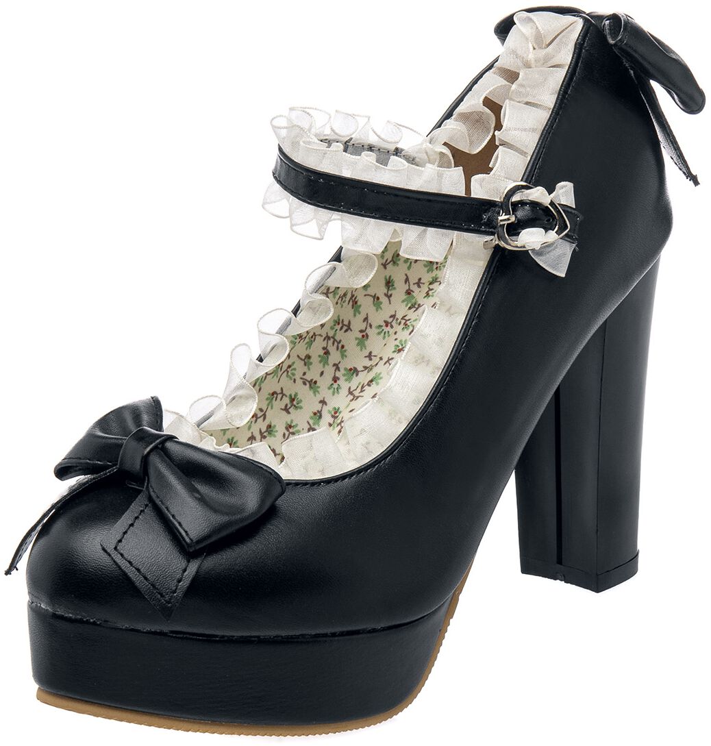 Belsira - Rockabilly High Heel - Mary Jane Pumps - EU38 bis EU41 - für Damen - Größe EU39 - schwarz von Belsira