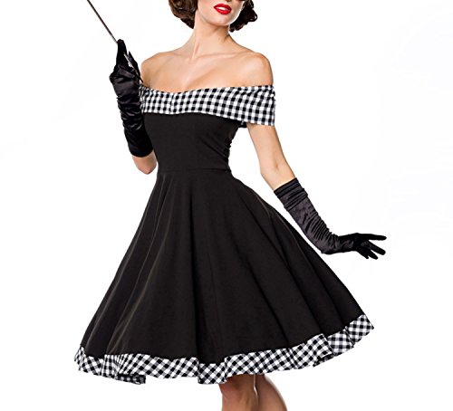 Belsira Schulterfreies Swing-Kleid - schwarz/Weiss, Gr??e:L von Belsira