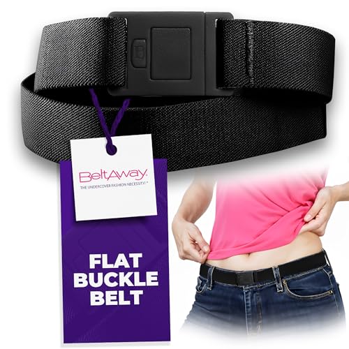 BELTAWAY Damen Stretch, quadratisch, leicht verstellbar, unsichtbar Gürtel, Schwarz, One Size (0-14) von BELTAWAY