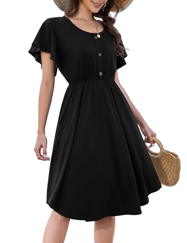 Beluring Tunika Kleid Damen Lässig Kurzarm Sommerkleid Rundhals Freizeitkleid Schönes Swing Midikleid Schwarz L Beluring Tunika Kleid Damen Lässig Kurzarm Sommerkleid Rundhals Freizeitkleid Schönes Swing Midikleid Schwarz L von Beluring