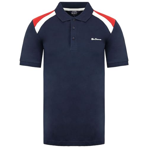 Ben Sherman Herren-Poloshirt mit kurzen Ärmeln, Kragen, Blau 0065225, Tinte, navy, L von Ben Sherman