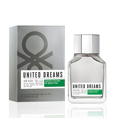 United Colors of Benetton - United Dreams Aim High, Eau de Toilette Spray für Männer, Holziger aromatischer Duft mit Zitrusfrüchten, Grapefruit, Minze, Holz und Amber - 100 von United Colors of Benetton