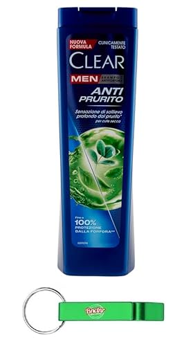 12x Clear ANTI PRURITO Men Shampoo für Trockenes Haar und Trockene Kopfhaut - Anti-Juckreiz-Shampoo 225ml + Beni Culinari Kostenloser Schlüsselanhänger von Beni Culinari