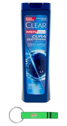 12x Clear Cura Quotidiana Men Shampoo für alle Haar- und Kopfhauttypen - Tägliches Pflegeshampoo 225ml + Beni Culinari Kostenloser Schlüsselanhänger von Beni Culinari