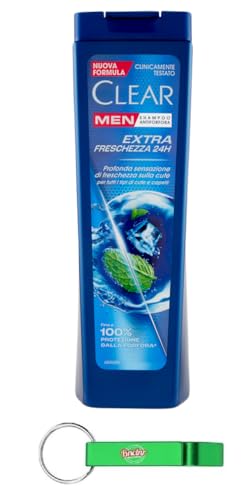 12x Clear Extra Freschezza 24H Men Shampoo für alle Haar- und Kopfhauttypen - Extra Frische Shampoo 225ml + Beni Culinari Kostenloser Schlüsselanhänger von Beni Culinari