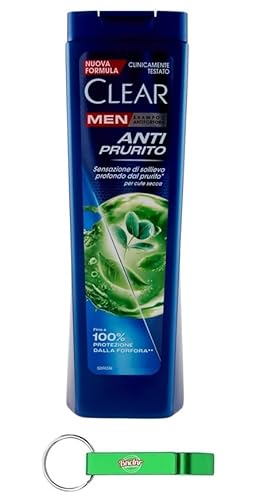 8x Clear ANTI PRURITO Men Shampoo für Trockenes Haar und Trockene Kopfhaut - Anti-Juckreiz-Shampoo 225ml + Beni Culinari Kostenloser Schlüsselanhänger von Beni Culinari