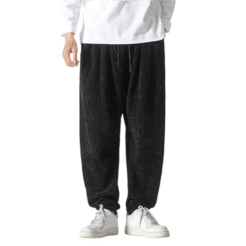 Beokeuioe Haremshosen Cord Haremshose Herren Cordhose Herren Baggy Breite Jogginghose Herren Grau Herren Mit Taschen Cordhose Herren 5XL Jogginghose Oversize von Beokeuioe