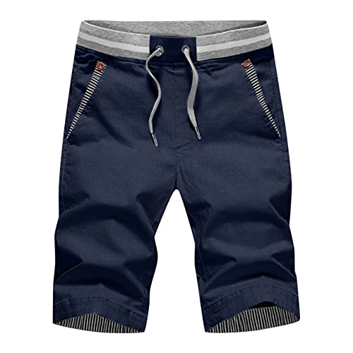 Beokeuioe Herren Kurze Hose Baumwolle Mit Reißverschluss und Elastische Taille Atmungsaktiv Herren Sommer Freizeit Shorts Sport Shorts Strandshorts Herren leichte Freizeithose Männer von Beokeuioe