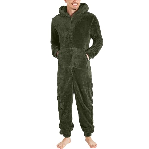 Beokeuioe Jumpsuit Herren Kuschelig XXL Kuschelig Overall Lang Schlafoverall Pyjama Hausanzug Winter Gefüttert Männer Paar Bodysuit Plüsch Thread Warm Pyjama von Beokeuioe