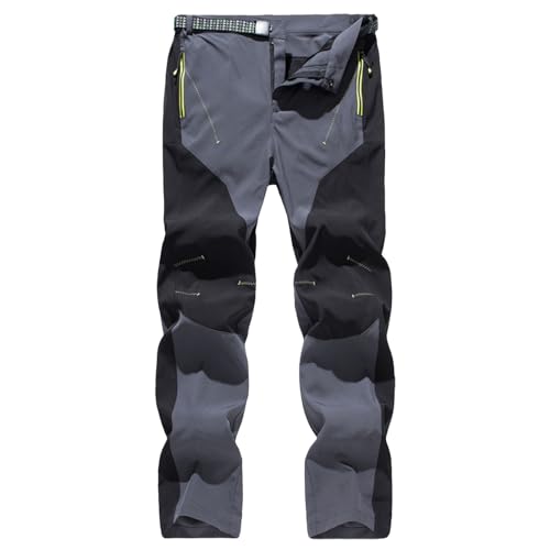 Beokeuioe schnelltrocknende Hose Herren Softshellhose Outdoorhose Herren Wasser- und Winddicht Arbeitshose Trekkinghose mit Winddicht Wanderhose Rei ßverschlusstaschen von Beokeuioe