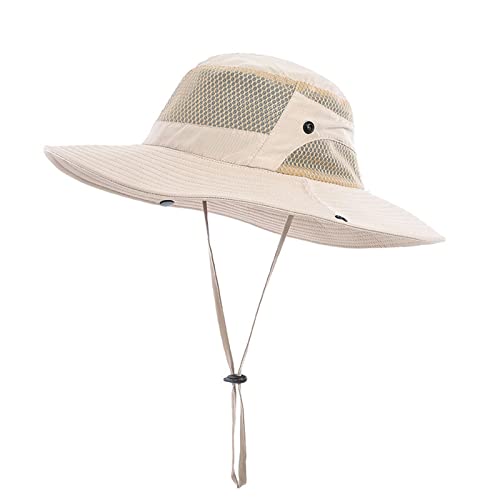 Faltbar Sonnenschutz Hut, Outdoor Bucket Hut Damen Herren, Sonnenhut, Unisex Safari Cap, Fischerhut Wanderhut Sonnenschutz Gartenhut, Sommerhut mit Kinnband für Kopfumfang von Beokeuioe