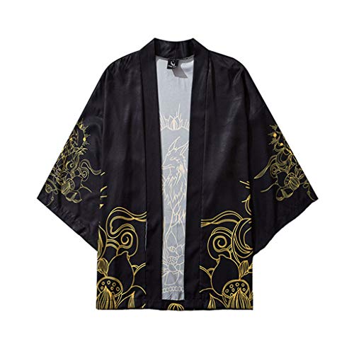 Japanische Kimono -Strickjacke Mann Sommer Samurais Kimonos Karate Frauen Ärmeln Umhang Kimono-Jacke und fünf Bluse Point Top japanischen Sommer Herren Signum Jeans Hemd Herren von Beokeuioe